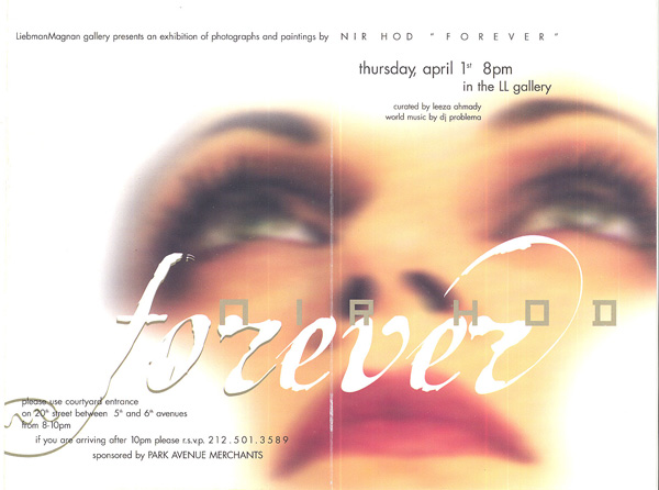 Nir Hod
<em>Forever</em>
<br>Exhibition invitation card, inner fold
<br>Exhibition of photographs and paintings
<br>LL Gallery