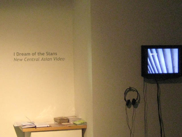 <center><em>I Dream of the Stans</em>, 2008
<br>Installation view of video works
<br>Exhibition co-curated by Leeza Ahmady at Winkleman Gallery, NY</center>